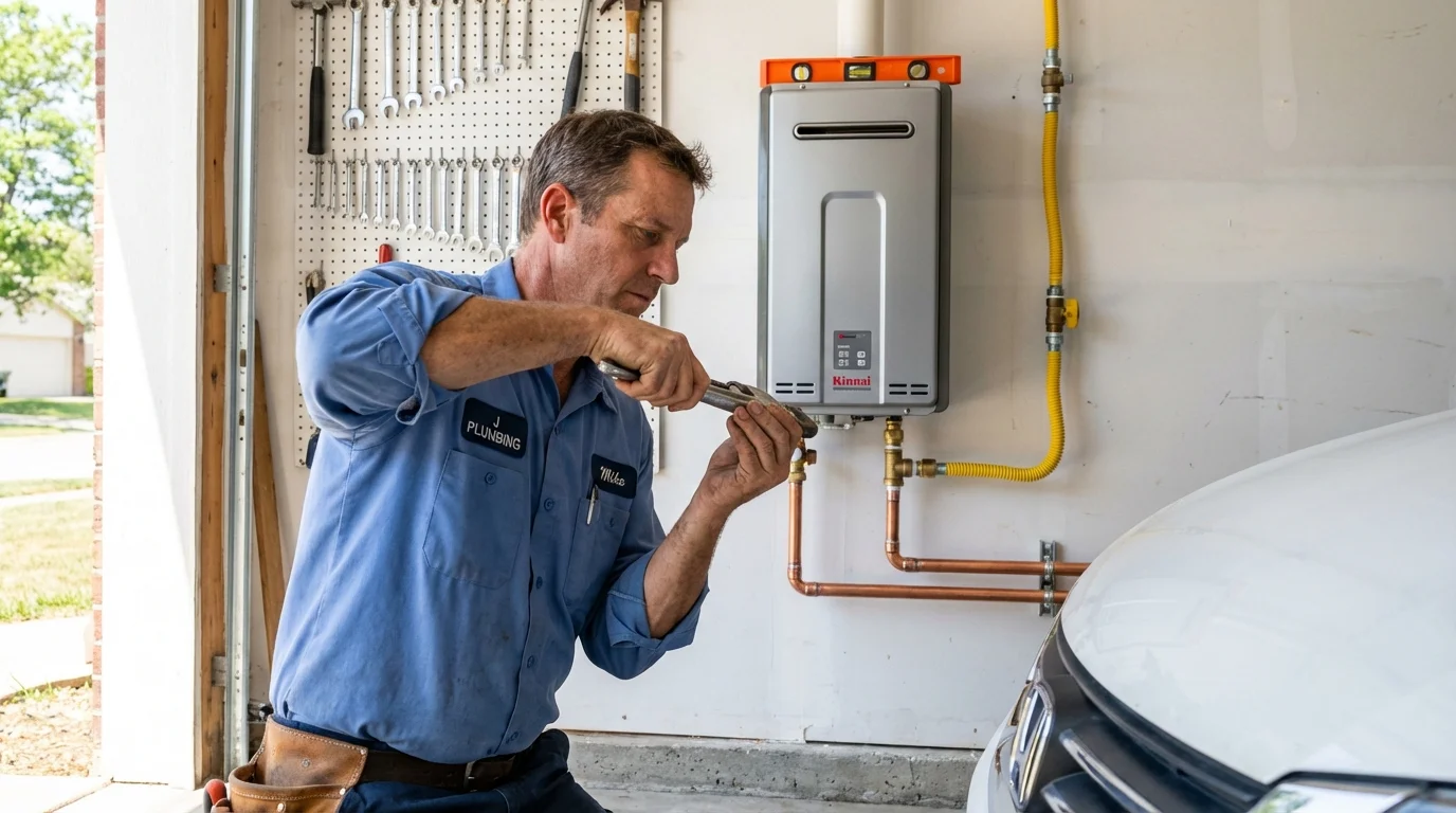 Tankless water heater installation by a Johns Plumbing LLC plumber in Des Allemands